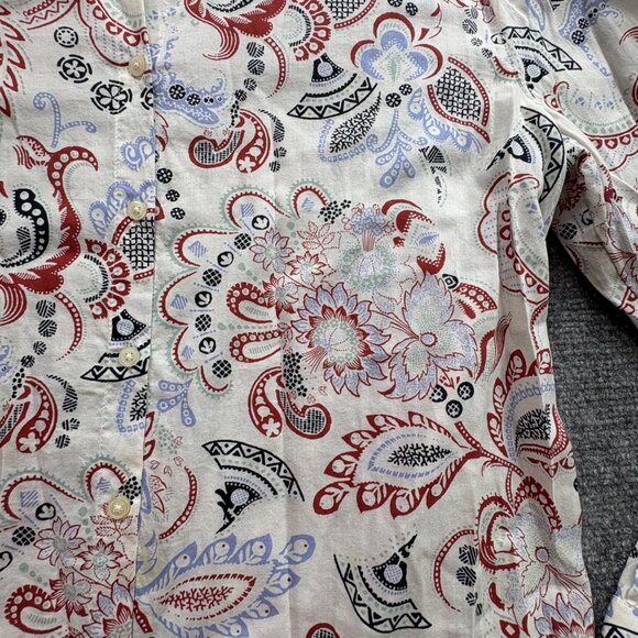 Ann Taylor Factory Top Womens M Paisley Button-Up Shirt Boho Fairy Business - Picture 6 of 13